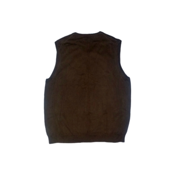 Chaps Dark Brown Vneck Sweater Vest - Picture 3 of 4